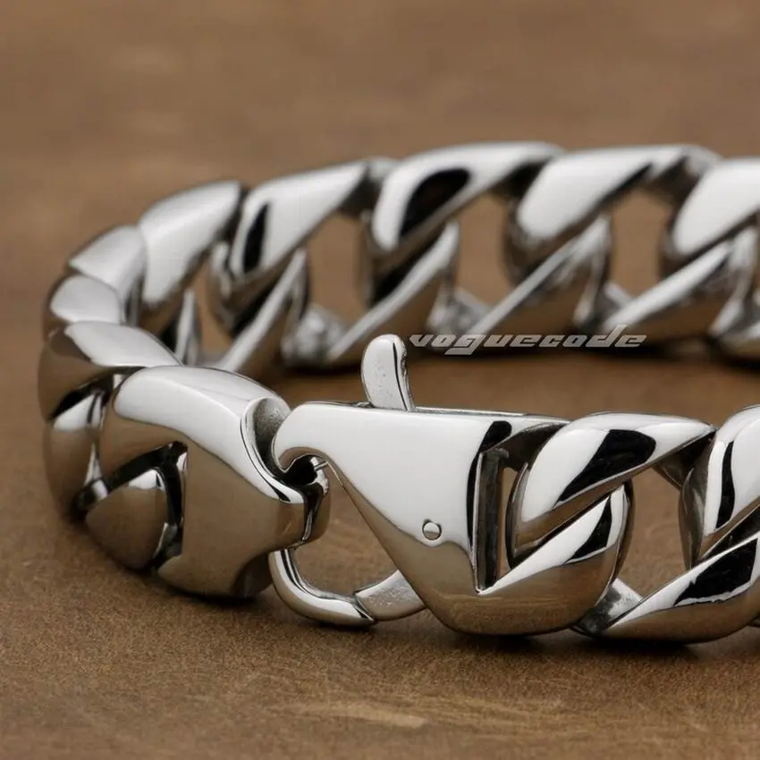 Linsion 316L Stainless Steel 9 Length Mens Biker Rocker Punk Bracelet 5L019 Free Shipping 1