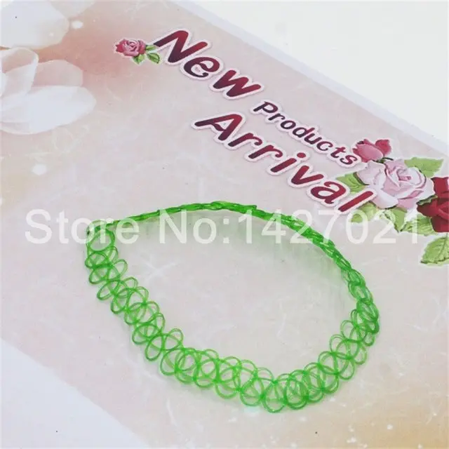 2018 Fashion Handmade Hot Selling Vintage Stretch Tattoo Choker Necklace Gothic Punk Grunge Henna Elastic Colorful Necklaces 3