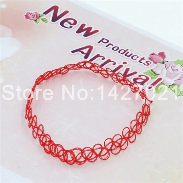 2018 Fashion Handmade Hot Selling Vintage Stretch Tattoo Choker Necklace Gothic Punk Grunge Henna Elastic Colorful Necklaces 5