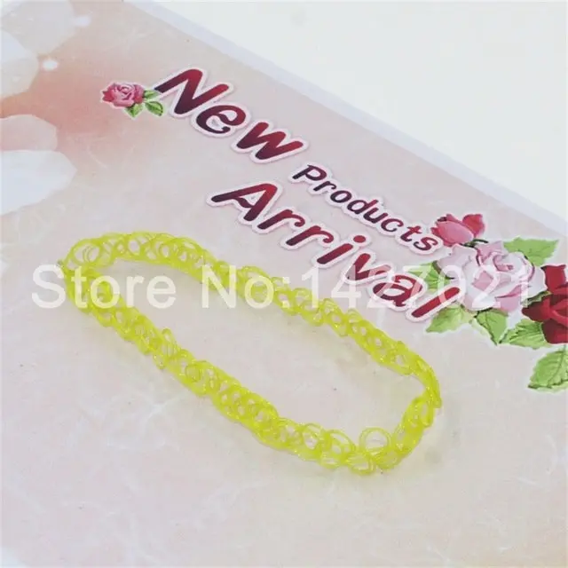 2018 Fashion Handmade Hot Selling Vintage Stretch Tattoo Choker Necklace Gothic Punk Grunge Henna Elastic Colorful Necklaces 6