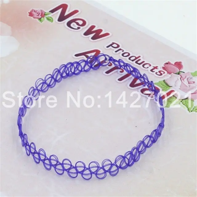 2018 Fashion Handmade Hot Selling Vintage Stretch Tattoo Choker Necklace Gothic Punk Grunge Henna Elastic Colorful Necklaces 14