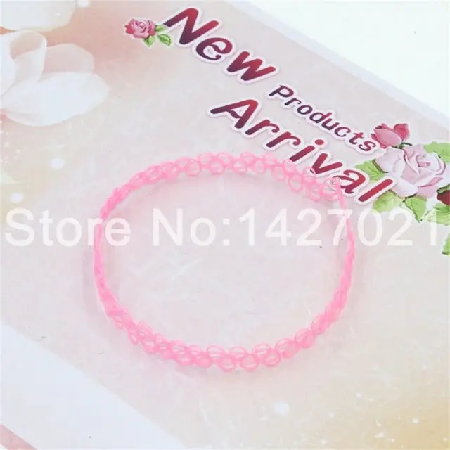 2018 Fashion Handmade Hot Selling Vintage Stretch Tattoo Choker Necklace Gothic Punk Grunge Henna Elastic Colorful Necklaces 9