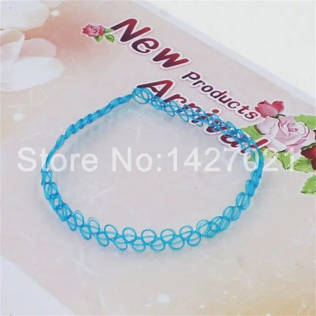2018 Fashion Handmade Hot Selling Vintage Stretch Tattoo Choker Necklace Gothic Punk Grunge Henna Elastic Colorful Necklaces 11