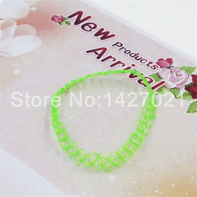 2018 Fashion Handmade Hot Selling Vintage Stretch Tattoo Choker Necklace Gothic Punk Grunge Henna Elastic Colorful Necklaces 12
