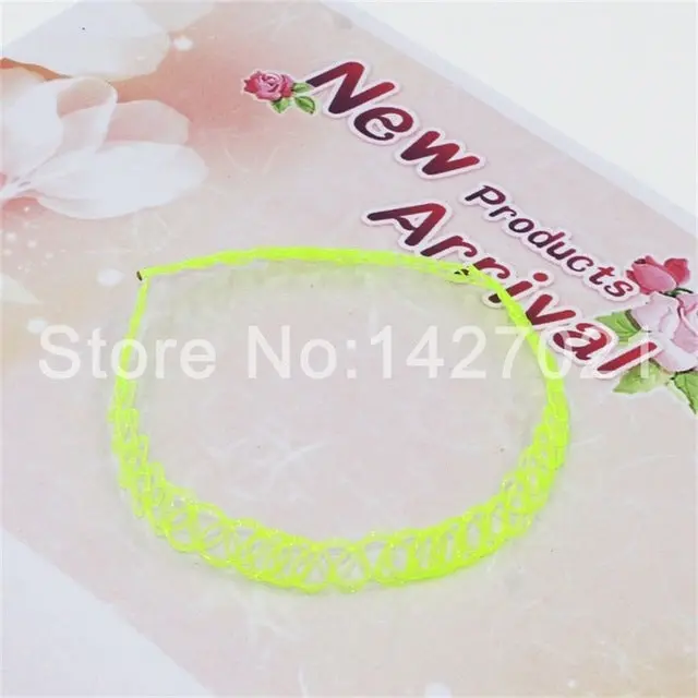 2018 Fashion Handmade Hot Selling Vintage Stretch Tattoo Choker Necklace Gothic Punk Grunge Henna Elastic Colorful Necklaces 8