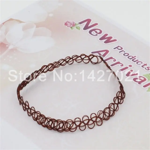 2018 Fashion Handmade Hot Selling Vintage Stretch Tattoo Choker Necklace Gothic Punk Grunge Henna Elastic Colorful Necklaces 13