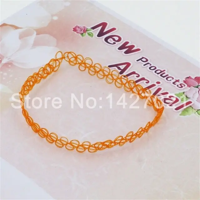 2018 Fashion Handmade Hot Selling Vintage Stretch Tattoo Choker Necklace Gothic Punk Grunge Henna Elastic Colorful Necklaces 14