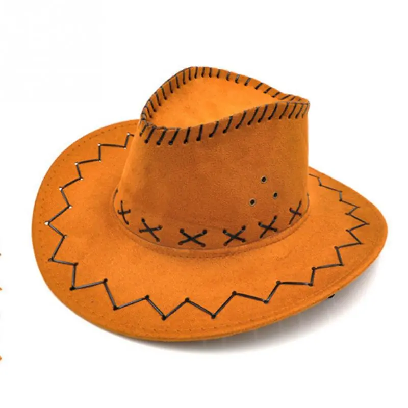 Artificial Suede Cowgirl Cowboy Hat For Kid Boys Gilrs Party Costumes Sun Hat 1