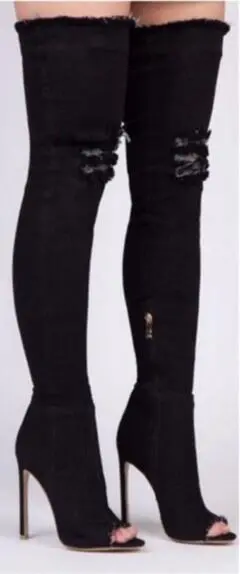 Stylish Cowgirl-Themed Thigh-High Boots for Women