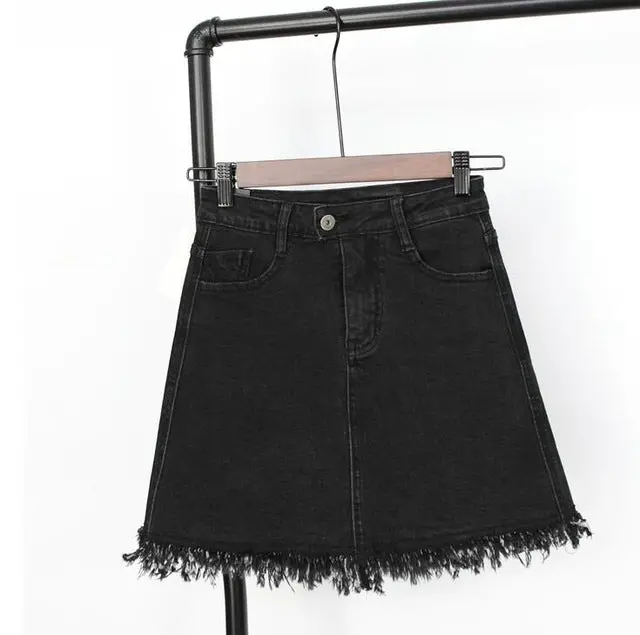 Renbang 2018 New Summer Plus Size Women Skirt Us A-Line High Waist Denim Skirts Short Vintage Woman Cowgirl Mini Jeans Skirt 5