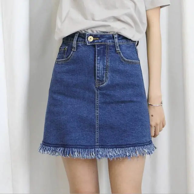 Renbang Summer Plus Size Denim Skirt for Women – High-Waist A-Line Mini in Vintage Cowgirl Style - Image 4