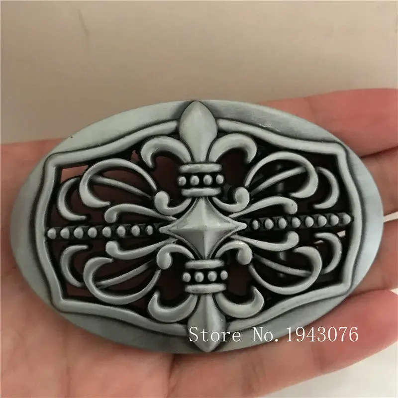 Retail Western Cowboy Belt Buckles With 87*58Mm Oval Silver Metal Fashion Man Woman Belt Jewelry Accessories For 4Cm Wide Belt 1