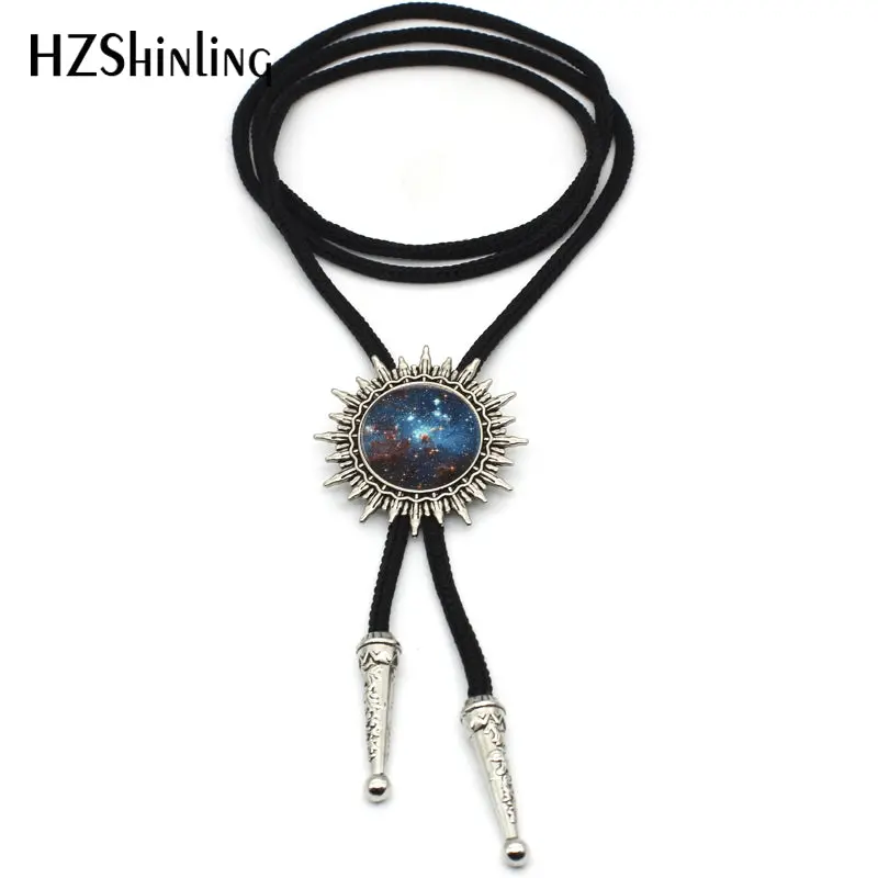 2017 New Arrived Rainbow Colourful Nebula Western Bolo Tie Cowboy Shirt Accessory Galaxy Nebula Glitter Photo Bolo Ties Necklace 1
