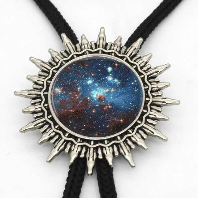 2017 New Arrived Rainbow Colourful Nebula Western Bolo Tie Cowboy Shirt Accessory Galaxy Nebula Glitter Photo Bolo Ties Necklace 7