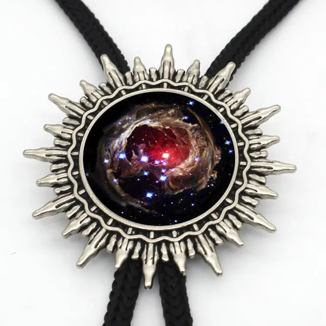 2017 New Arrived Rainbow Colourful Nebula Western Bolo Tie Cowboy Shirt Accessory Galaxy Nebula Glitter Photo Bolo Ties Necklace 5