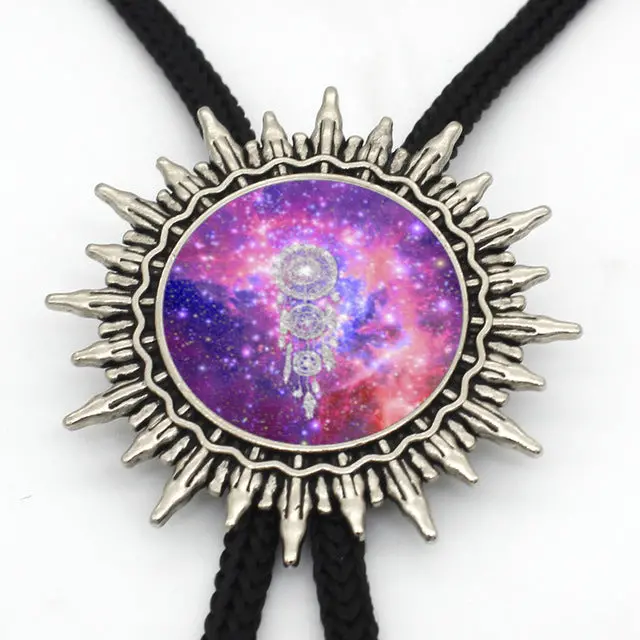 2017 New Arrived Rainbow Colourful Nebula Western Bolo Tie Cowboy Shirt Accessory Galaxy Nebula Glitter Photo Bolo Ties Necklace 6