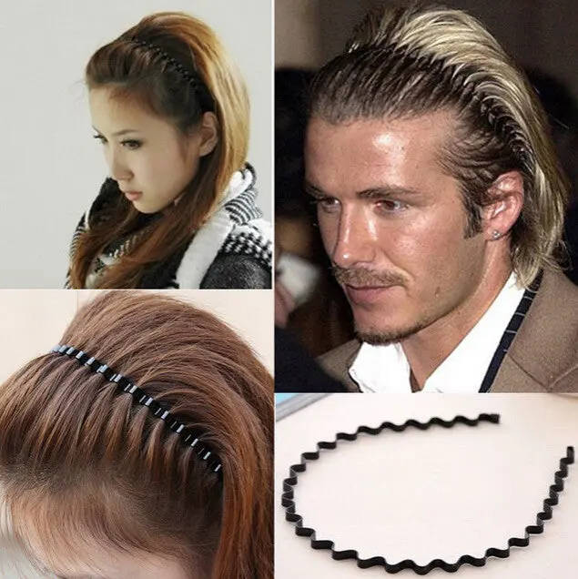 Men Women Unisex Black Wavy Hair Jewelry Accessories Head Hoop Band Sport Headband Hairband Hairpins Styling Tools Free Shipping 1