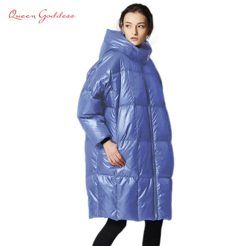 Female Is Long Down Jacket Women 2017 Parkas Fashion Casual Loose Filled 90% White Duck Coat Cold Weather Plus Size Outwear 1