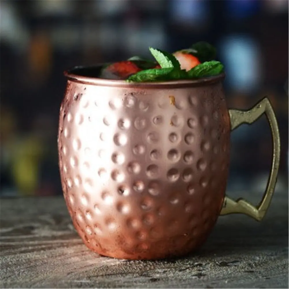 Ounces Hammered Copper Plated Moscow Mule Mug Beer Cup Coffee Cup Mug Copper Plated Black Rose Mugs Kitchen Bar Drinkware 550Ml 1