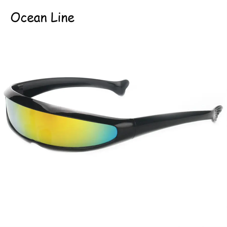 Futuristic Narrow Cyclops Sunglasses Uv400 Personality Mirrored Lens Costume Eyewear Glasses Funny Party Mask Decoration 1