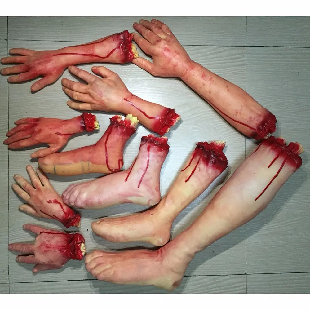 Halloween Horror Props Bloody Hand Haunted House Party Decoration Scary Hand Finger Leg Foot Brain Heart Hot 1
