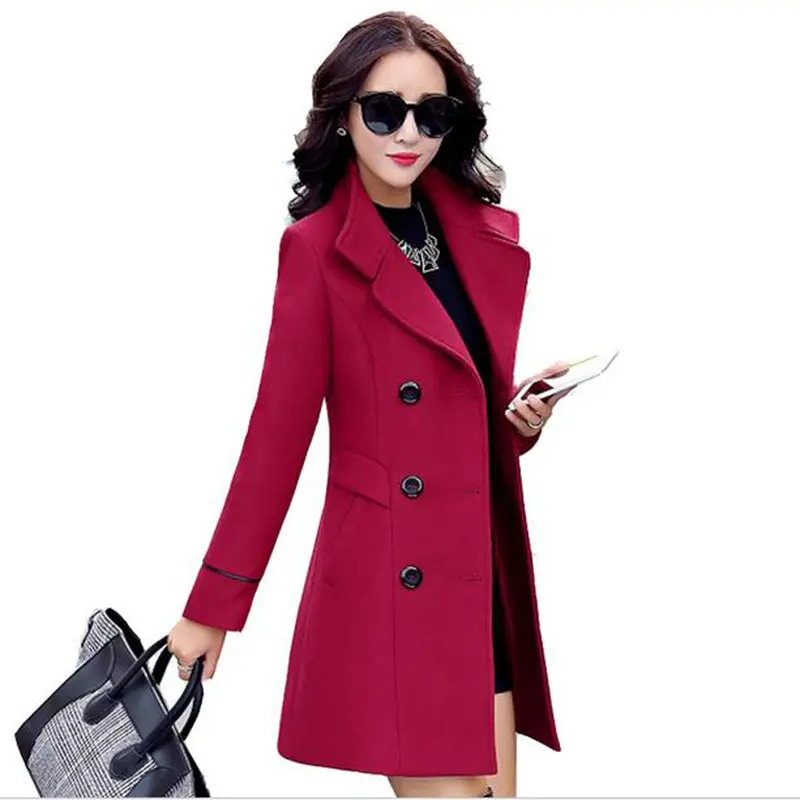 Autumn Winter 2018 New Fashion Women's Wool Coat Double Breasted Coat Elegant Bodycon Cocoon Wool Long Coat Tops Lu308 1