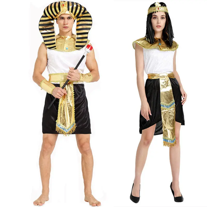 Halloween Costume Couples Costumes Sexy Women Men Egyptian Pharaoh Cleopatra Cosplay Exotic Stage Party Dress 1