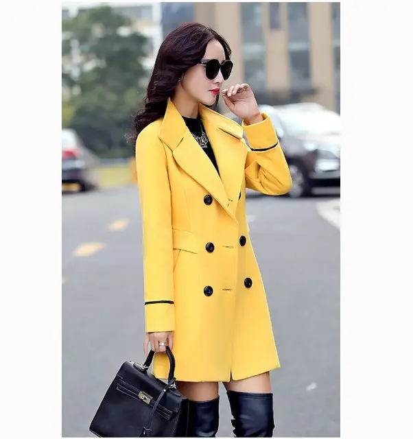 Yagenz Blends Woolens Overcoat Female Coat Autumn Winter Coats And Jackets Women Plus Size Coat Women's Wool Coats Long Tops 647 2