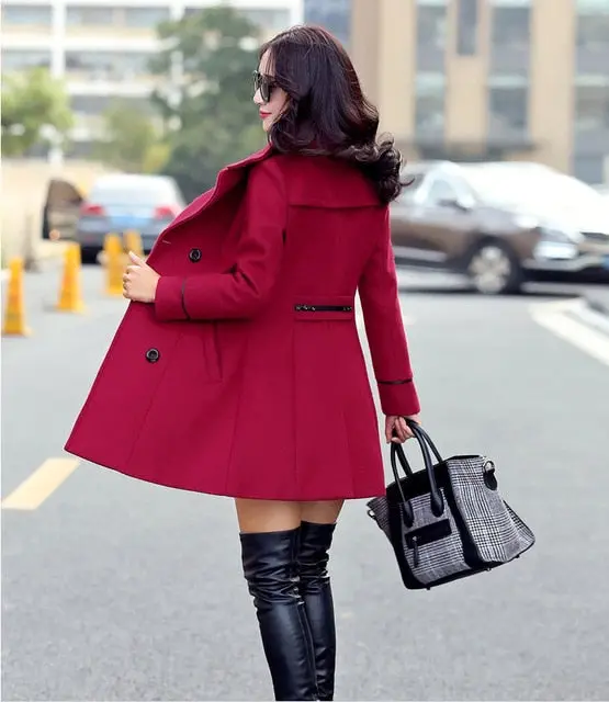 Yagenz Blends Woolens Overcoat Female Coat Autumn Winter Coats And Jackets Women Plus Size Coat Women's Wool Coats Long Tops 647 5