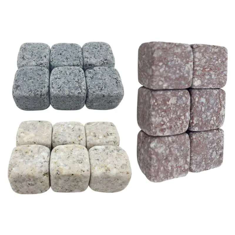6Pcs/Set Natural Whiskey Stones Sipping Cold Ice Beer Cooler Whisky Rock Wedding Gift Favor Christmas Bar Tool 1