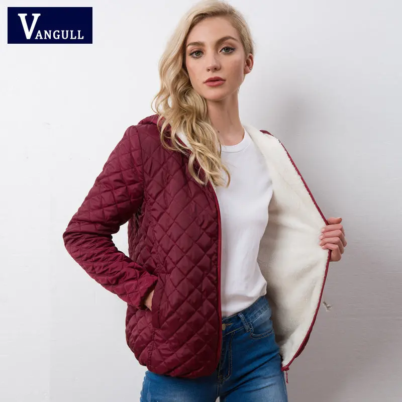 Autumn 2018 New Parkas Basic Jackets Female Women Winter Plus Velvet Lamb Hooded Coats Cotton Winter Jacket Womens Outwear Coat 1