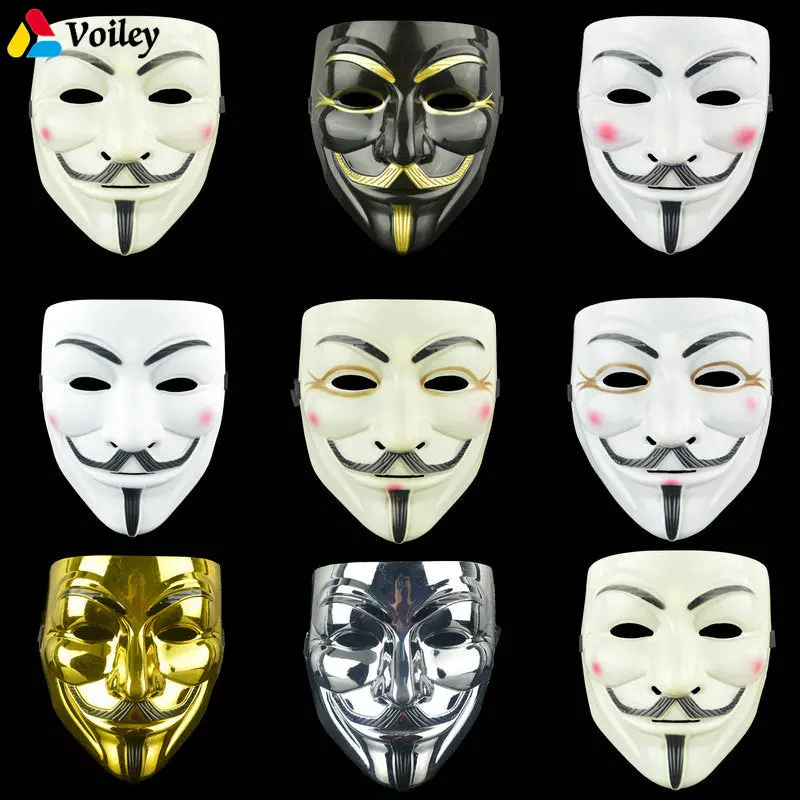 1Pcs 8 Style Party Masks V For Vendetta Mask Anonymous Guy Fawkes Fancy Adult Costume Accessory Party Cosplay Halloween Masks,7 1