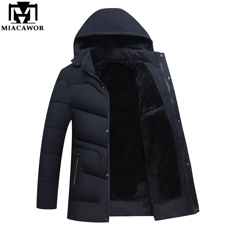 Miacawor New 2018 Men Jacket Coats Thicken Warm Winter Jackets Casual Men Parka Hooded Outwear Cotton-Padded Jacket J468 1