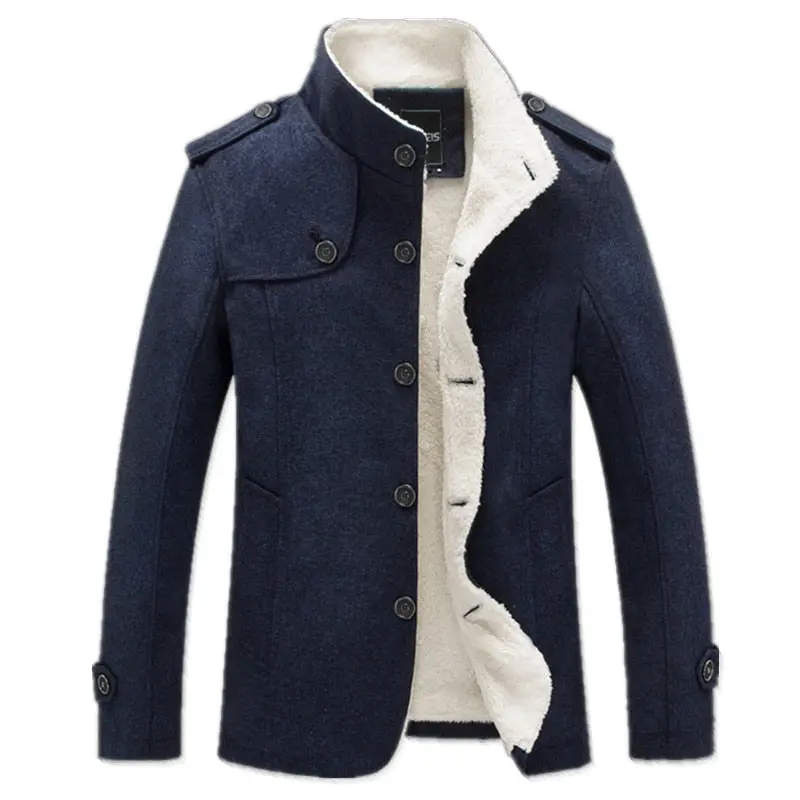 Bolubao Winter Men Coat Fashion Brand Clothing Fleece Lined Thick Warm Woolen Overcoat Male Wool Blend Men's Coat 1