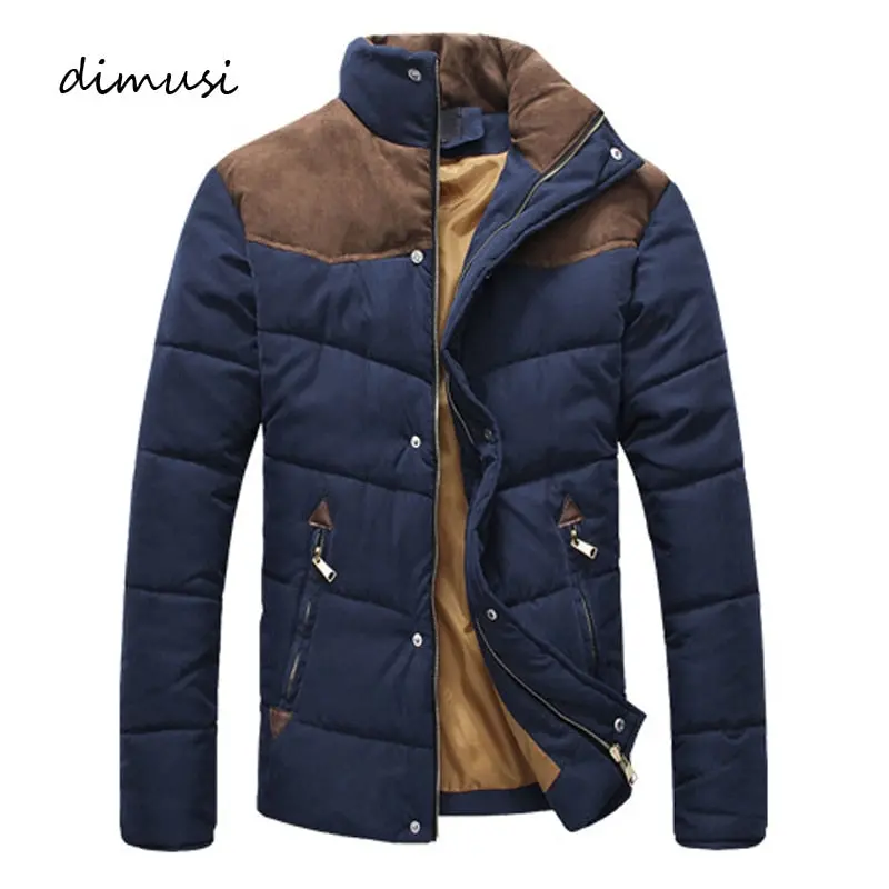 Dimusi Clothing Winter Jacket Men Warm Causal Parkas Cotton Banded Collar Winter Jacket Male Padded Overcoat Outerwear 4Xl,Ya332 1