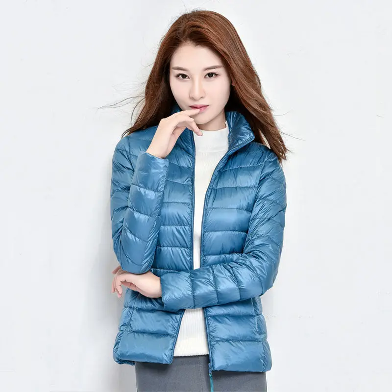 2018 New Women Winter Coat Fashion 90% White Duck Down Jacket Ultralight Portable Slim Down Coat Female Winter Jackets Parkas 1