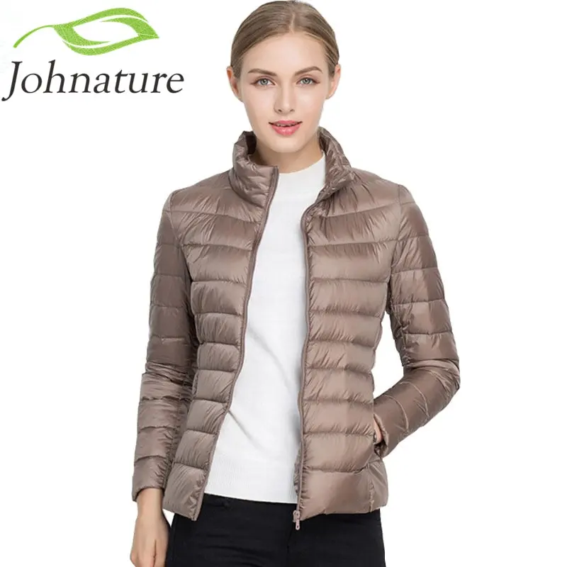 Johnature 2018 New Women Coat Autumn Winter 90% White Duck Down Jacket  16 Colors Warm Slim Zipper Fashion Light Down Coat S-3Xl 1