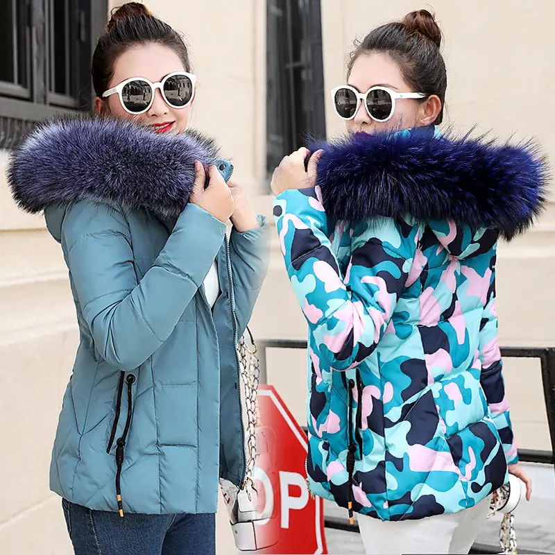 Winter Jacket Women Parkas For Coat Fashion Female Down Jacket With A Hood Large Faux Fur Collar Coat 2018 Autumn High Quality 1