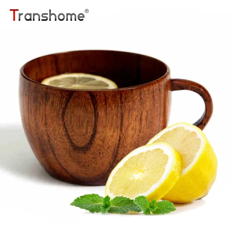 Transhome Wooden Tea Mug Cup Handmade Natural Jujube Wooden Coffee Mug With Handgrip Beer Wine Juice Milk Water Mugs For Home 1