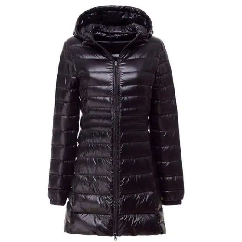 Down Parka 2018 New Brand Winter Down Jacket Women Long White Duck Down Jacket Outwear Ultralight Hooded Thin Hat Coat 6Xl 7Xl 1