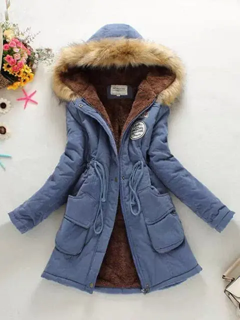 Warm, stylish winter parka for women featuring thickened cotton insulation and modern outerwear design - Image 3
