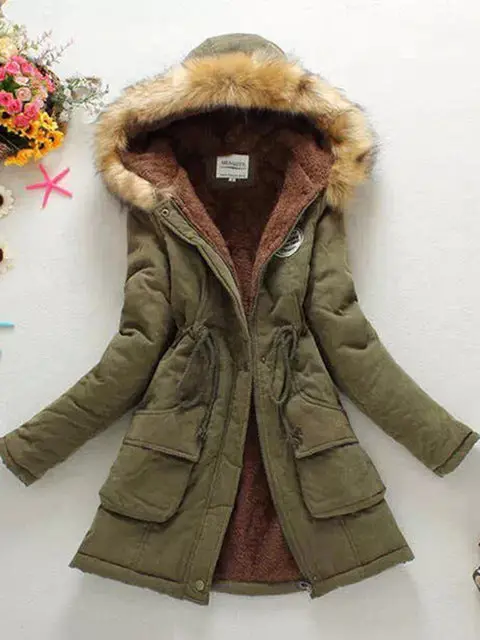 Warm, stylish winter parka for women featuring thickened cotton insulation and modern outerwear design - Image 2