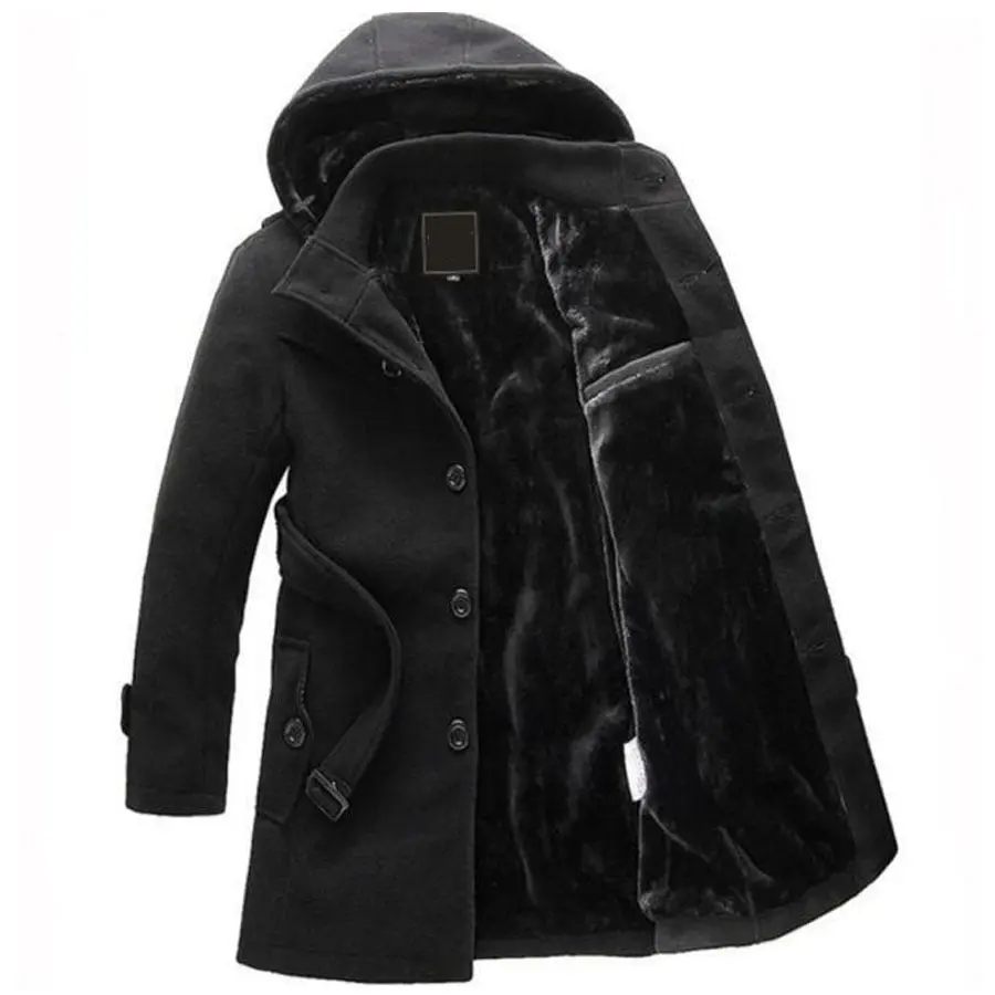 Hot Sale Winter Wool Coat Men Long Sections Thick Warm Woolen Coats Mens Casual Jacket Casaco Masculino Palto Peacoat Overcoat 1