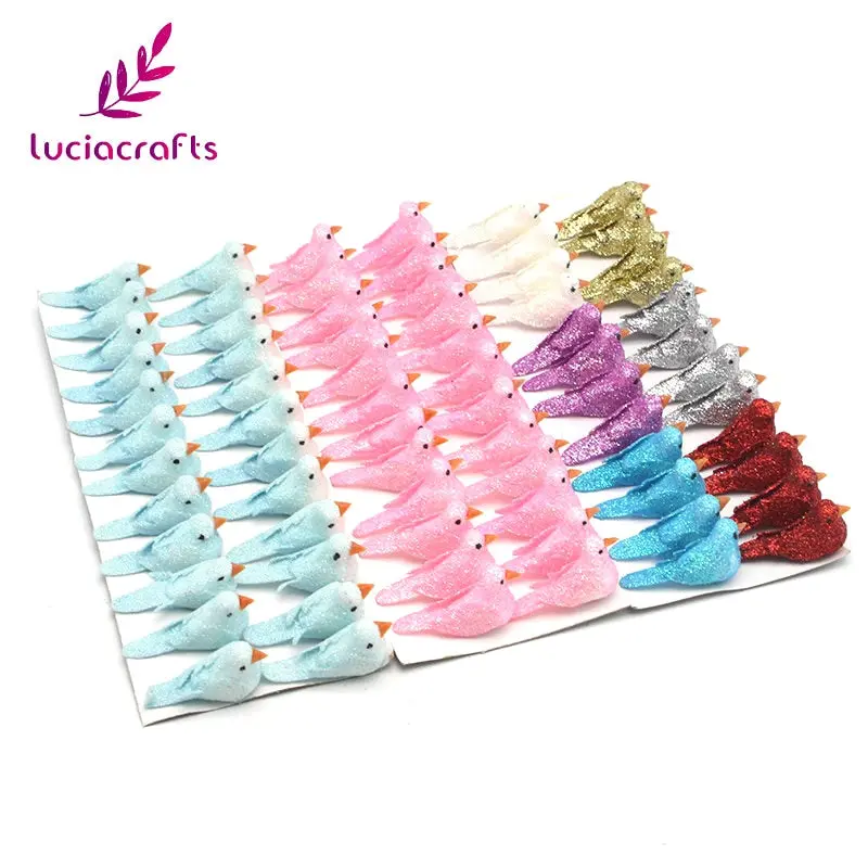 Lucia Crafts 12Pcs/Lot 2*4Cm Mixed Color Foam Artificial Chromatic Birds Wedding Christmas Tree Diy Decoration 18010009(2*4Hs12) 1