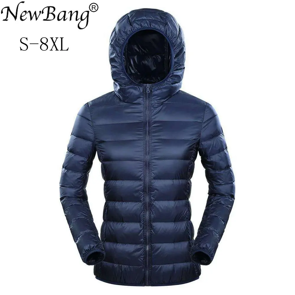 Newbang Brand 7Xl 8Xl Down Jacket Women Hooded Ultra Light Down Jacket Women Plus Feather Winter Thin Warm Windbreaker Coats 1