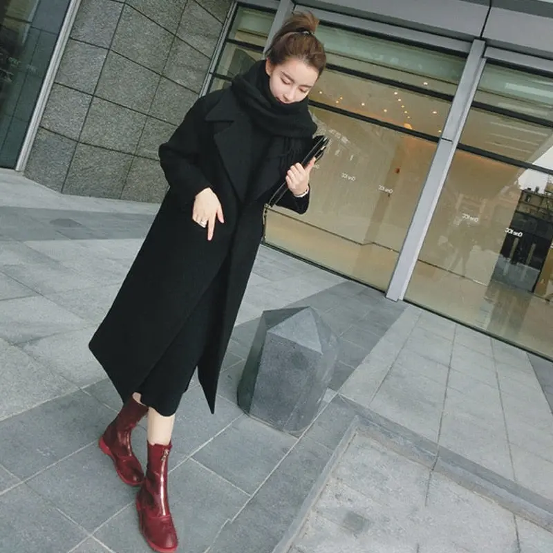 Winter Woman Coat Female 2018 Long Thick Jacket Double-Faced Woolen Windbreaker Women's Thin Overcoat Cashmere Coat Women 1