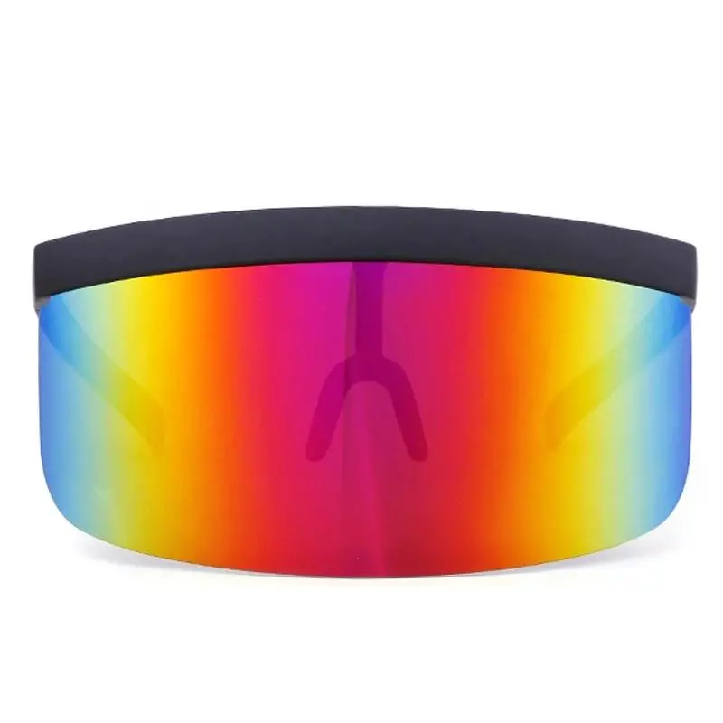 Women Oversize Shield Visor Sunglasses Women Retro Windproof Glasses Men Shield Visor Flat Top Hood Eyeglasses 1