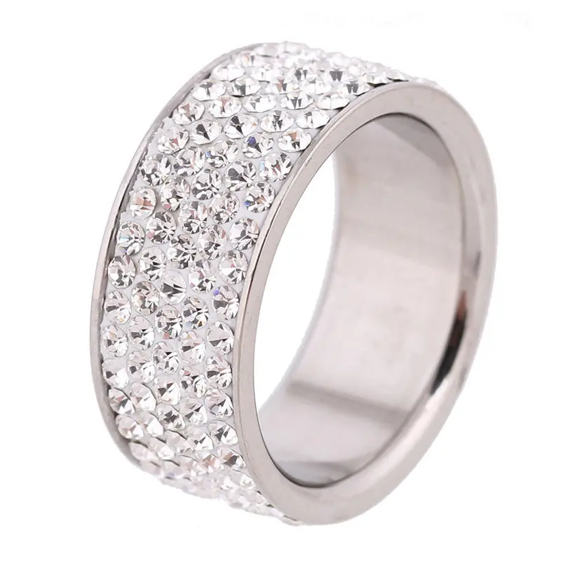 5 Row Lines Clear Crystal Engagement Rings 1