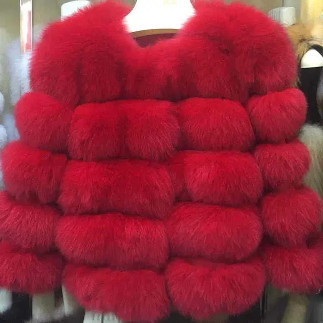 Fursarcar Real Fur Coat For Women Winter Natural Fur Jacket Fashion Short Silm Outwear Luxury Natural Real Fur Coat Real Fur 21