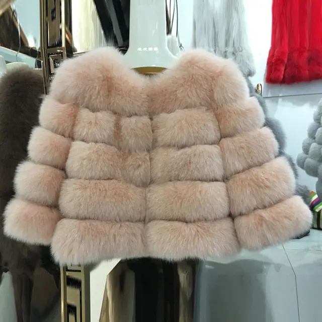 Fursarcar Real Fur Coat For Women Winter Natural Fur Jacket Fashion Short Silm Outwear Luxury Natural Real Fur Coat Real Fur 15
